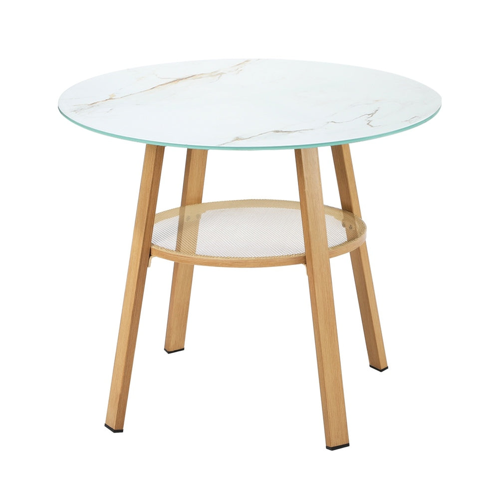 Playa Bonita 3 or 5pc Marble Style Table and Chair Outdoor Set | Soft Cushioned Chairs and Table Patio Furniture Set