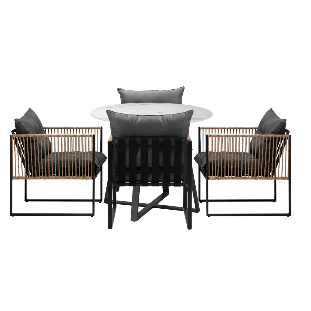 Premium 3 or 5pc Nuvo Table and Chair Outdoor Set | Soft Cushioned Chairs and Table Patio Furniture Set