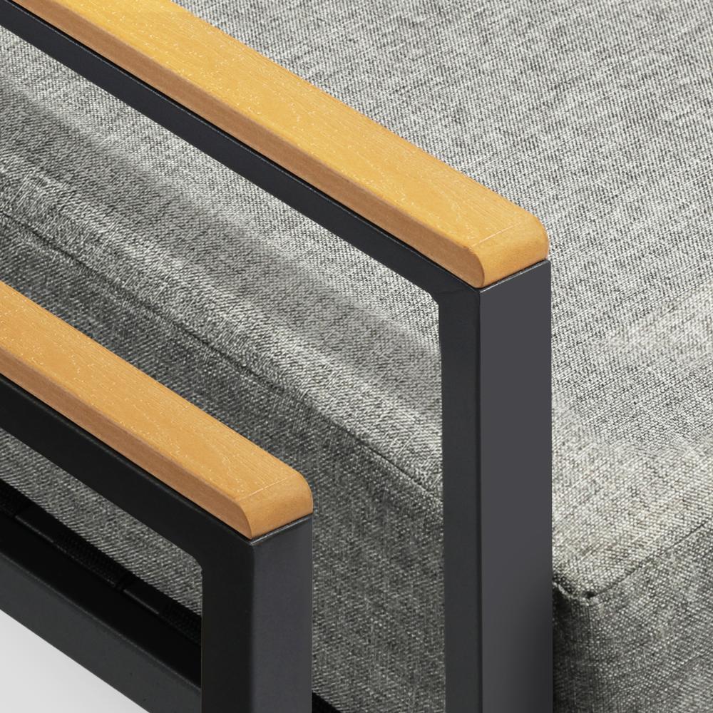 Designer 3pc Marble Stone Style Table and Chair Outdoor Set | Soft Cushioned Chairs and Table Patio Furniture Set