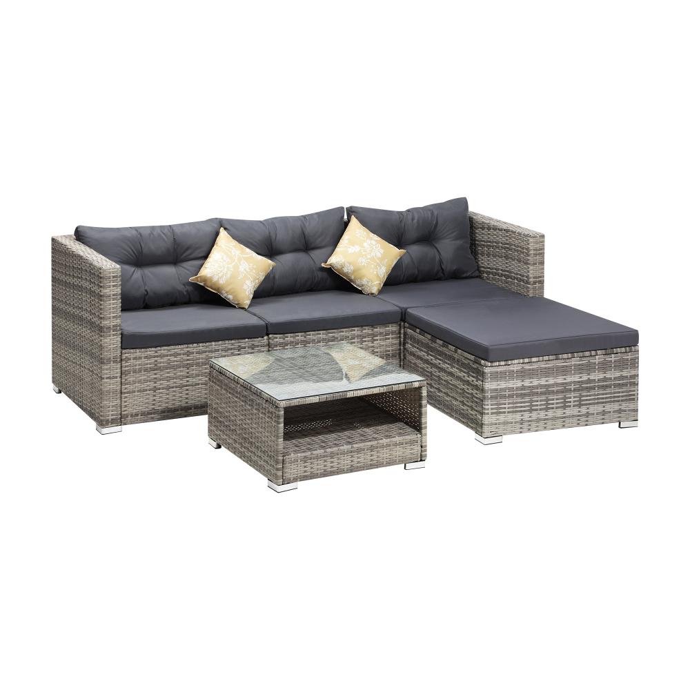 Ariana High Quality Wicker Outdoor Lounge Set | 4 or 6 Seater Modern Rattan Lounge Set with Table