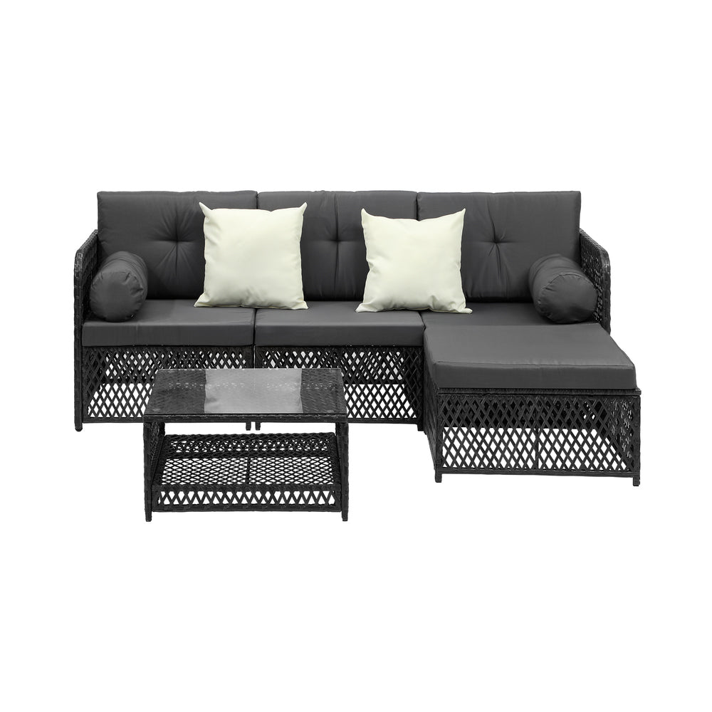 Palermo High Quality Wicker Outdoor Lounge Set | 4 or 6 Seater Modern Rattan Lounge Set with Table
