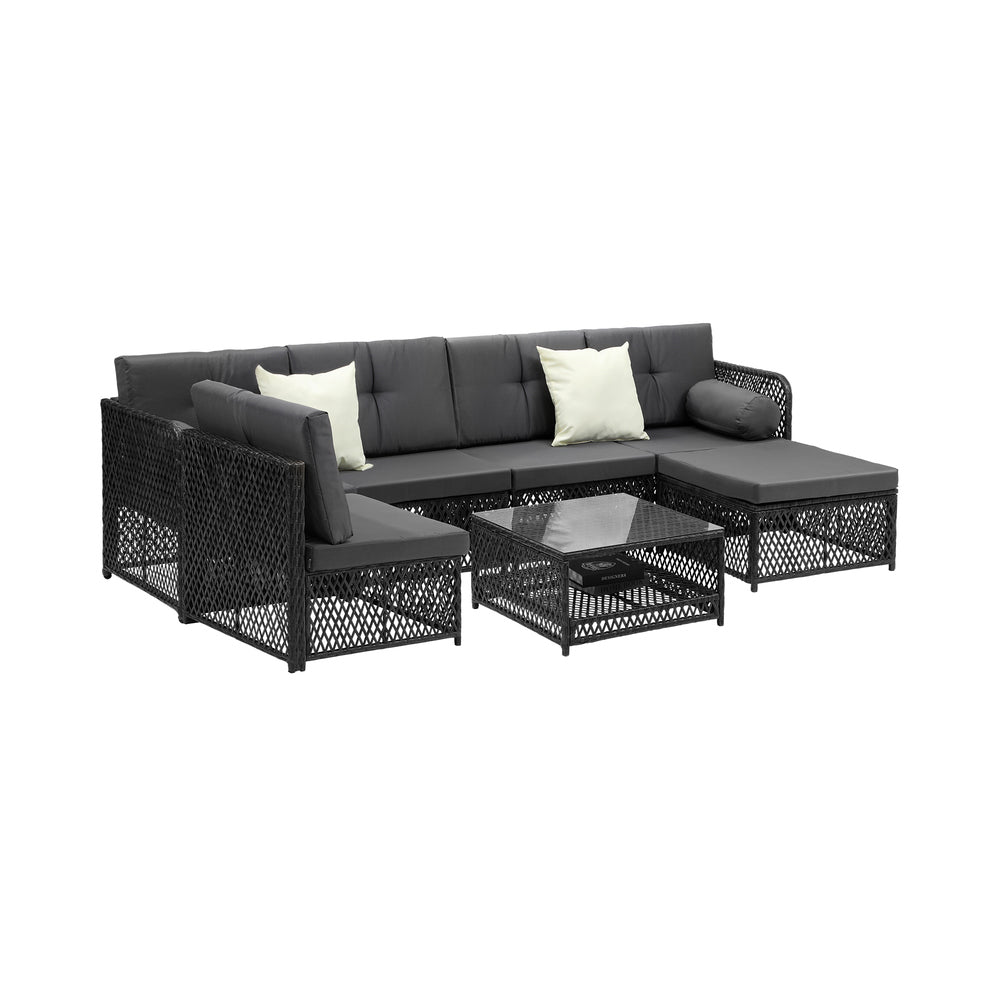 Palermo High Quality Wicker Outdoor Lounge Set | 4 or 6 Seater Modern Rattan Lounge Set with Table