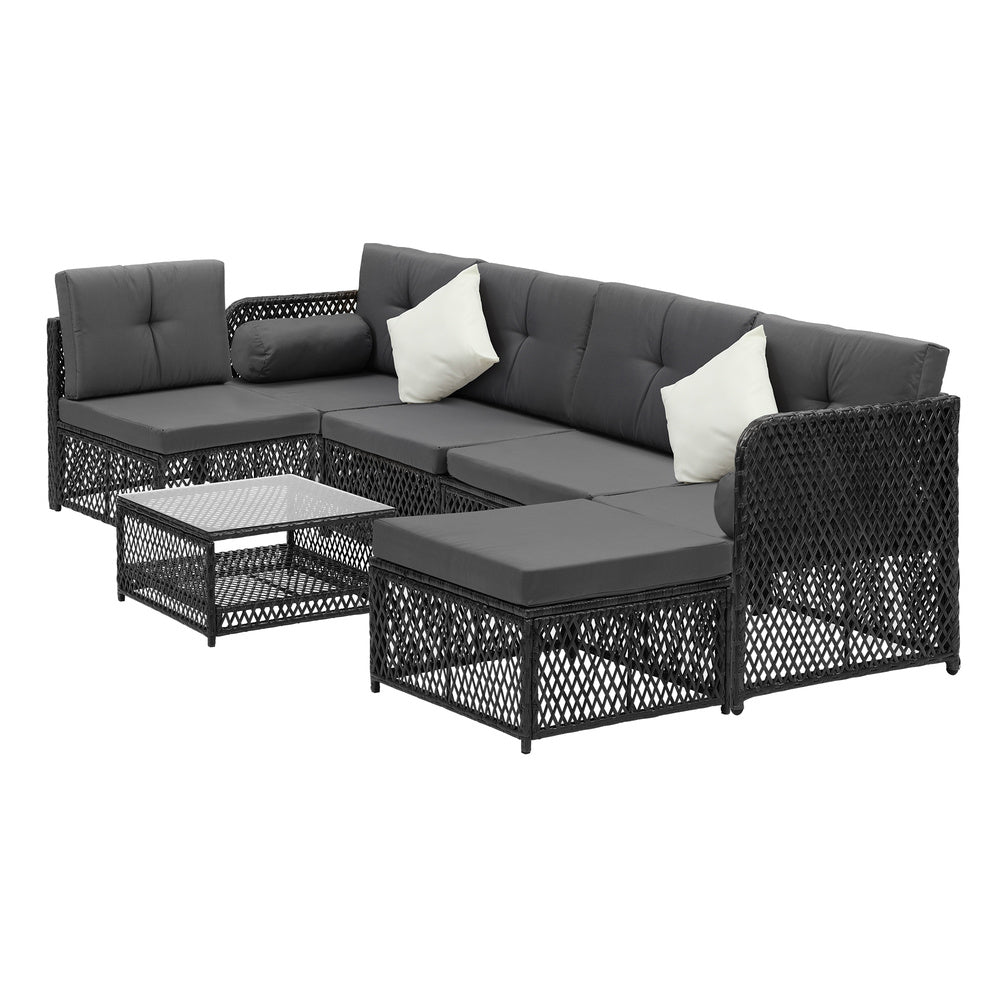 Palermo High Quality Wicker Outdoor Lounge Set | 4 or 6 Seater Modern Rattan Lounge Set with Table