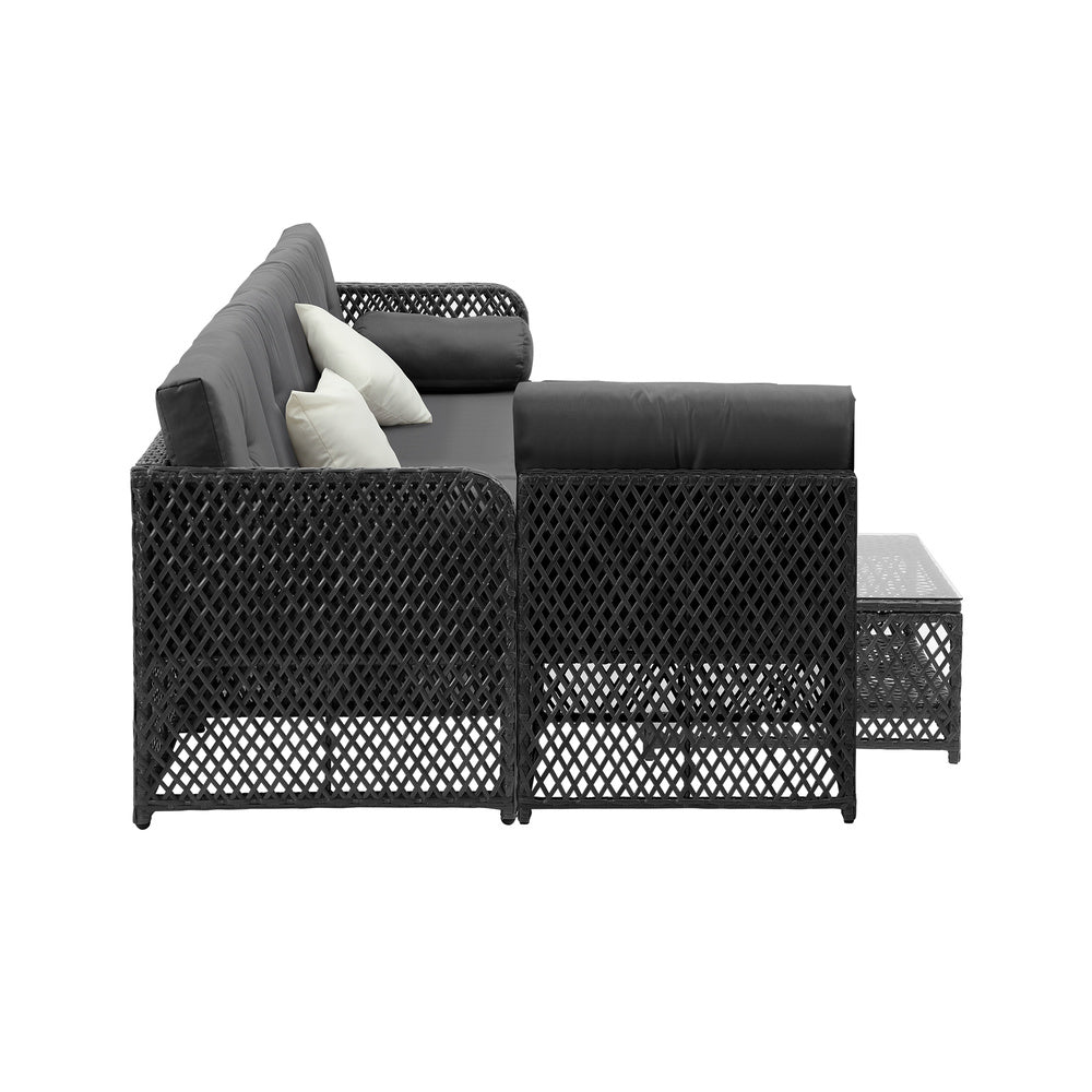 Palermo High Quality Wicker Outdoor Lounge Set | 4 or 6 Seater Modern Rattan Lounge Set with Table