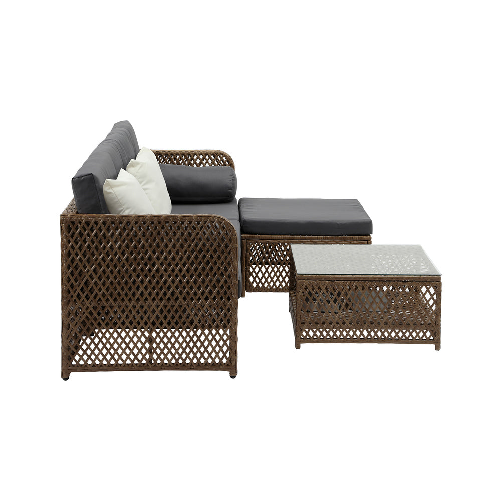 Palermo High Quality Wicker Outdoor Lounge Set | 4 or 6 Seater Modern Rattan Lounge Set with Table