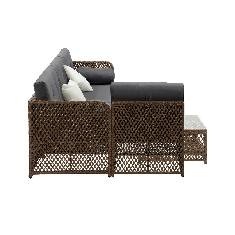 Palermo High Quality Wicker Outdoor Lounge Set | 4 or 6 Seater Modern Rattan Lounge Set with Table