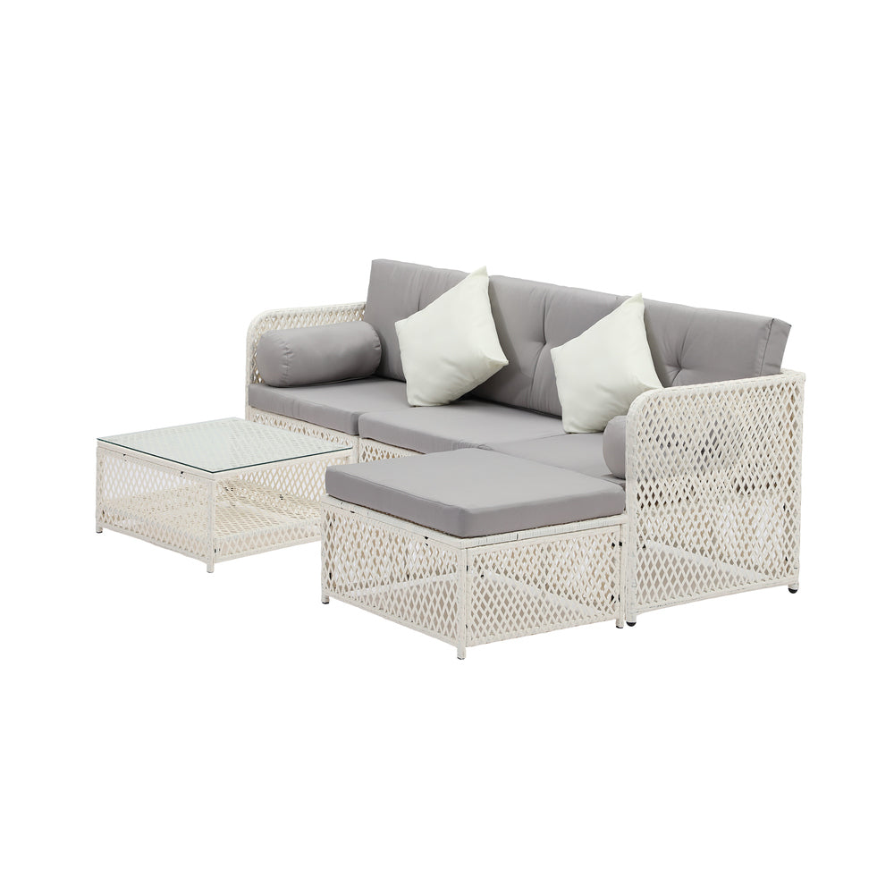 Palermo High Quality Wicker Outdoor Lounge Set | 4 or 6 Seater Modern Rattan Lounge Set with Table