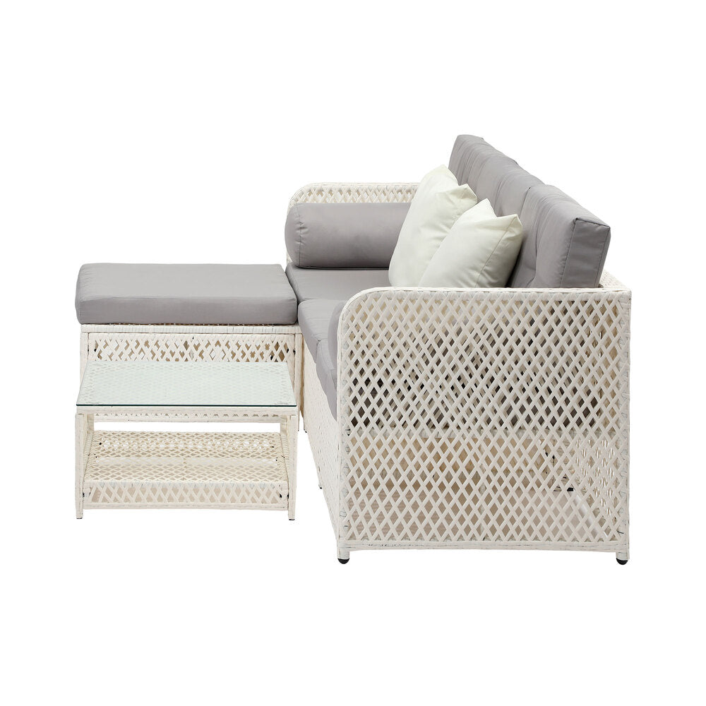 Palermo High Quality Wicker Outdoor Lounge Set | 4 or 6 Seater Modern Rattan Lounge Set with Table