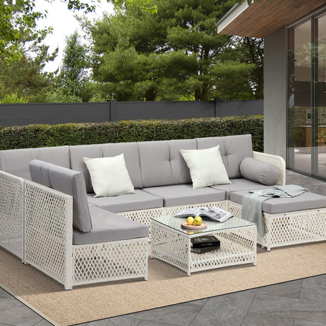 Palermo High Quality Wicker Outdoor Lounge Set | 4 or 6 Seater Modern Rattan Lounge Set with Table