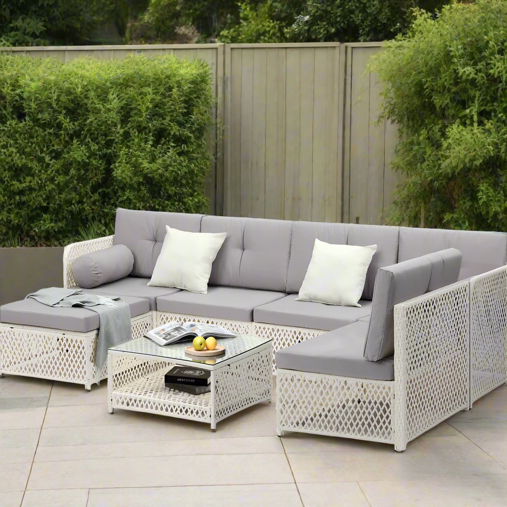 Palermo High Quality Wicker Outdoor Lounge Set | 4 or 6 Seater Modern Rattan Lounge Set with Table