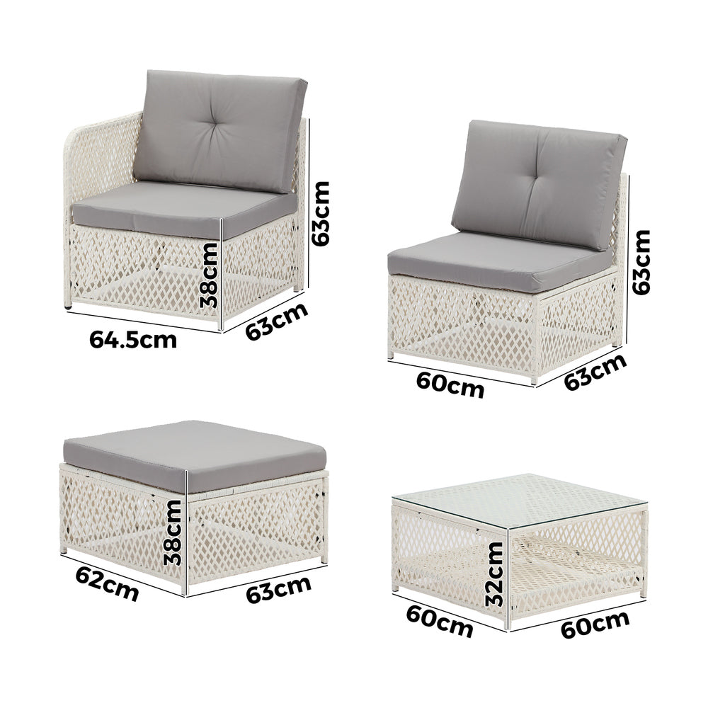 Palermo High Quality Wicker Outdoor Lounge Set | 4 or 6 Seater Modern Rattan Lounge Set with Table