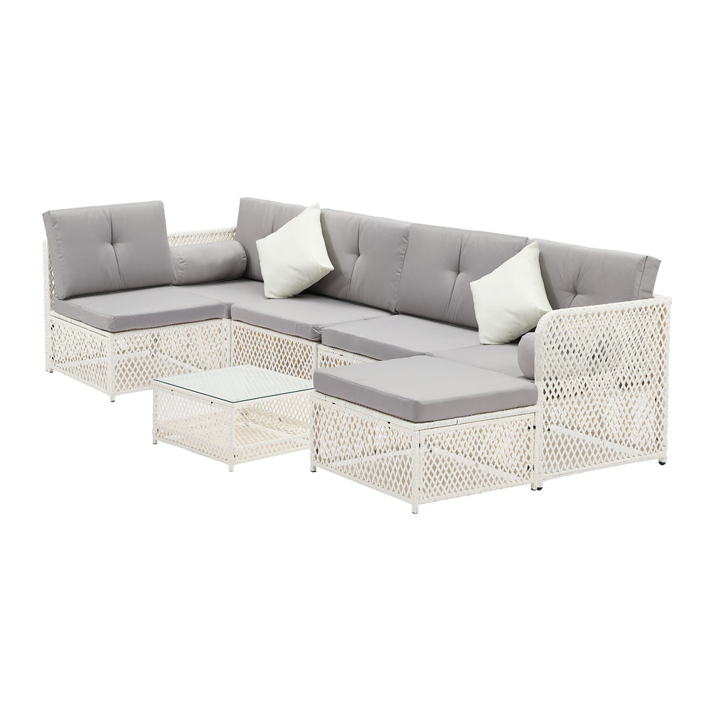 Palermo High Quality Wicker Outdoor Lounge Set | 4 or 6 Seater Modern Rattan Lounge Set with Table