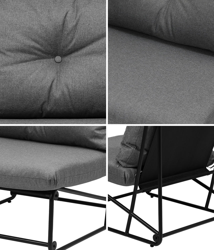 Set of Two Azzuro Plush Cushioned Weatherproof Outdoor Lounge Chairs | Super Comfy Outdoor Sofa Chairs