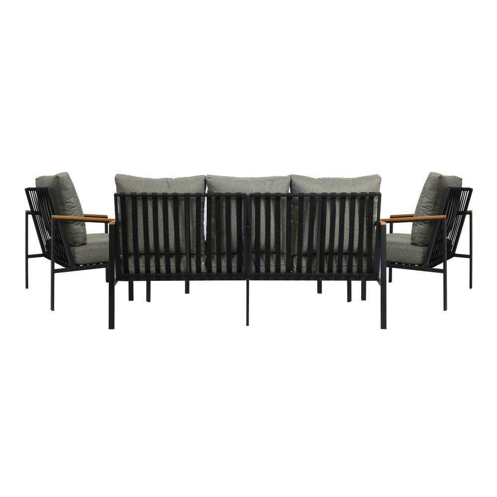 Peruzzi Deluxe Outdoor Furniture Set | Cushioned Metal Wood Patio Setting