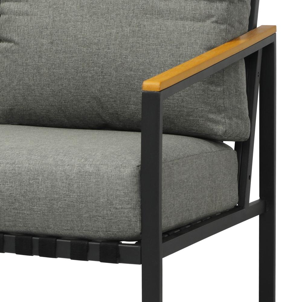 Peruzzi Deluxe Outdoor Furniture Set | Cushioned Metal Wood Patio Setting