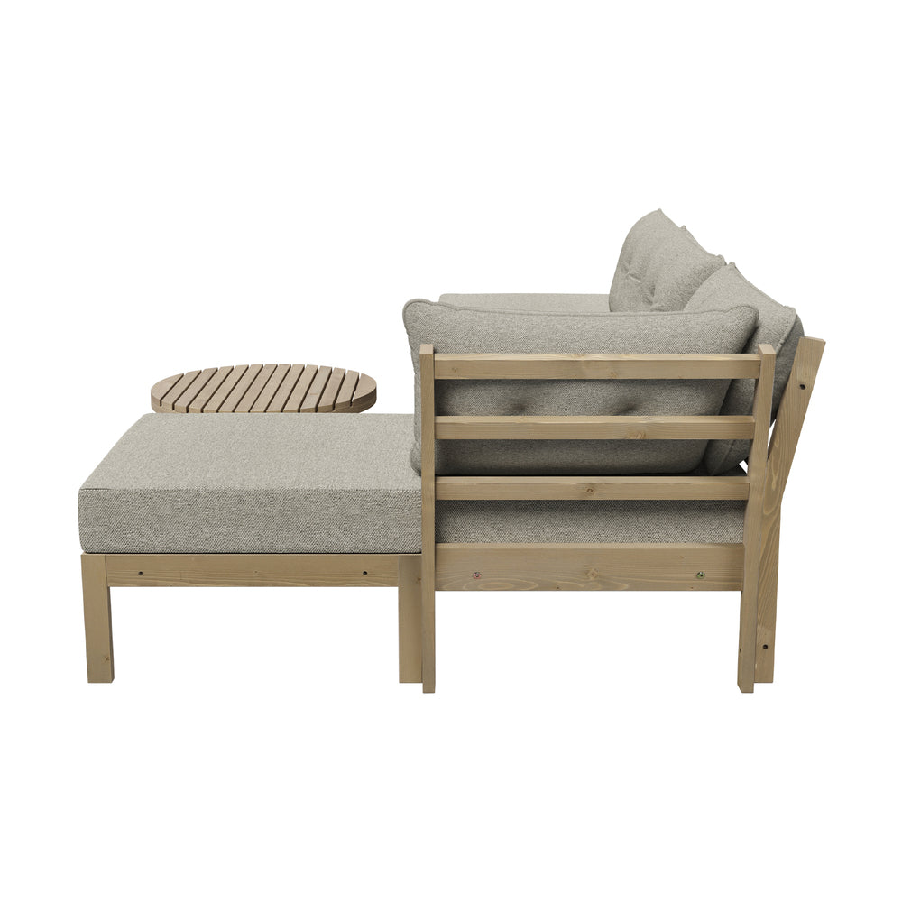 Playa Orsini Wooden Outdoor Lounge Set with Table | Modern Beige Cushion Outdoor Lounge Set