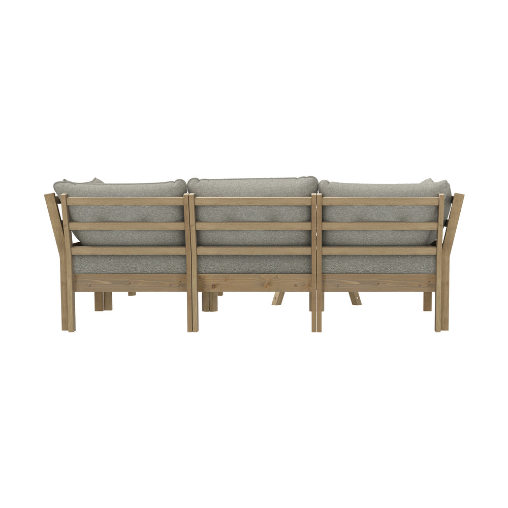 Playa Orsini Wooden Outdoor Lounge Set with Table | Modern Beige Cushion Outdoor Lounge Set