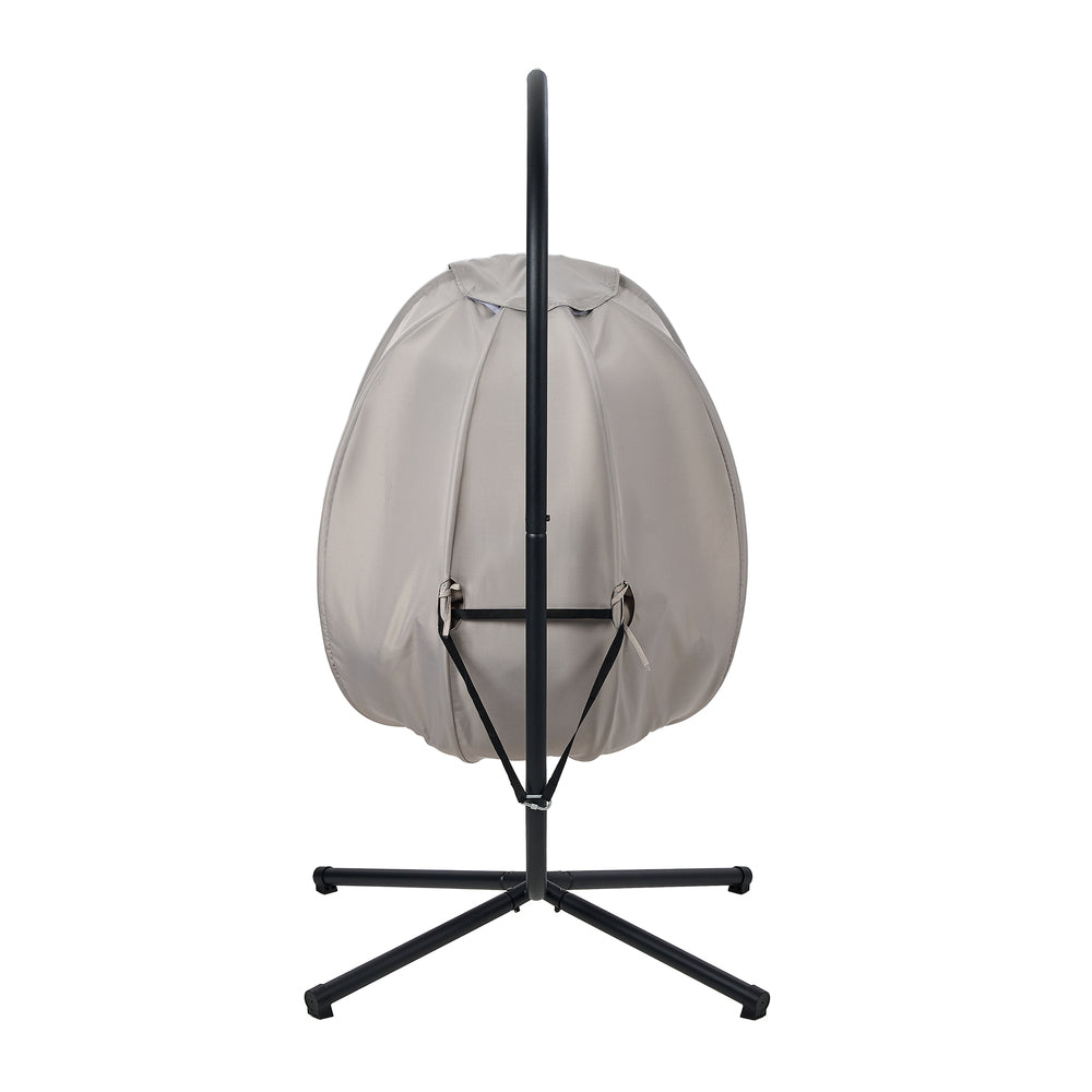 Milano Soft Padded Luxe Covered Outdoor Egg Chair | Modern Swinging Plush Egg Chair