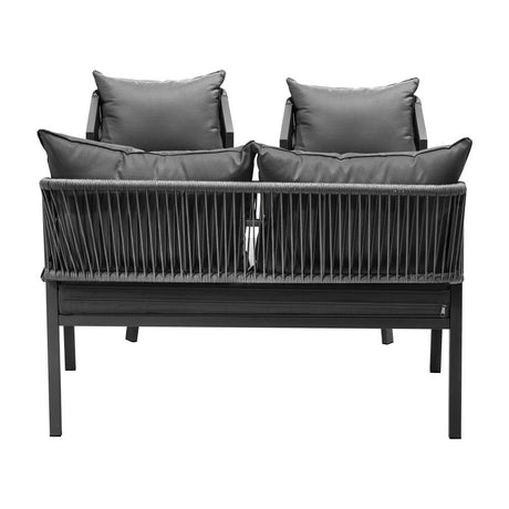 Amaro Grey Modern Outdoor Furniture Set | Balcony Lounge Patio Set