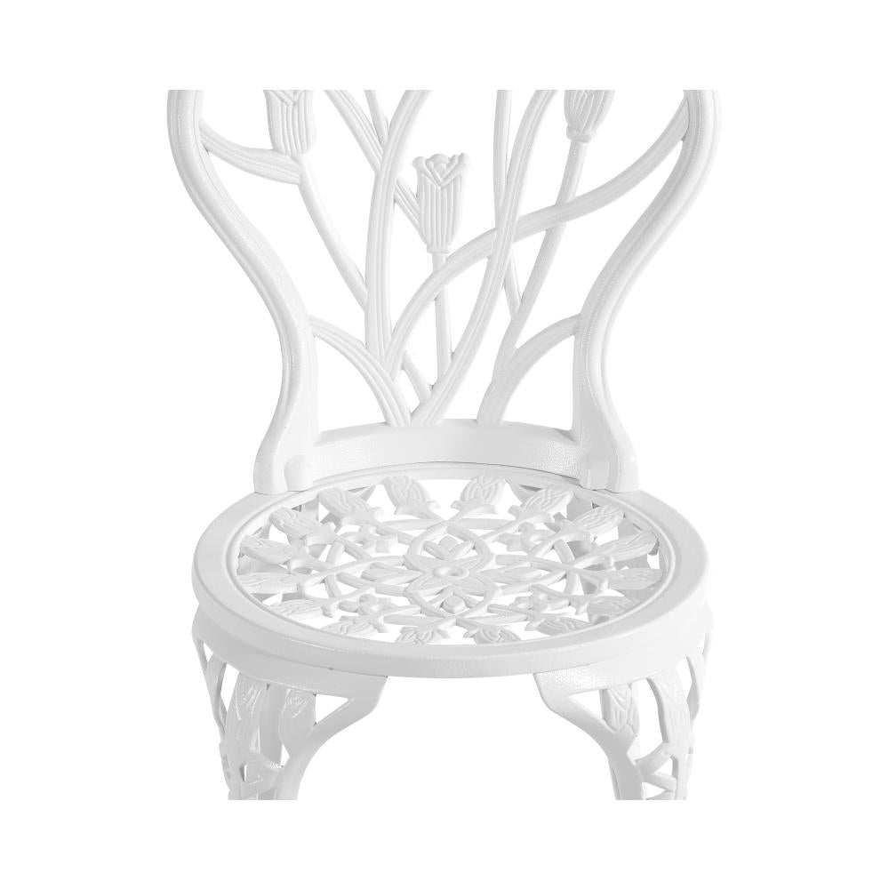 Milano 3pc Outdoor Bistro Set | Cast Alyminium Patterned Table and Chair Bistro Set