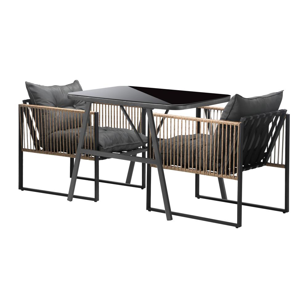 Premium 3 or 5pc Nuvo Table and Chair Outdoor Set | Soft Cushioned Chairs and Table Patio Furniture Set