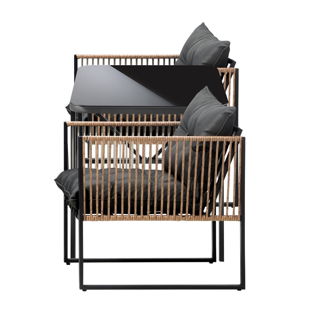 Premium 3 or 5pc Nuvo Table and Chair Outdoor Set | Soft Cushioned Chairs and Table Patio Furniture Set