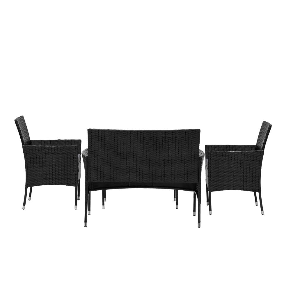 Terraza Premium Wicker Rattan 4pc Outdoor Furniture Set | 4 Piece Outdoor Lounge and Table Patio Set
