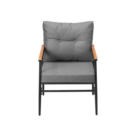 Set of Two Puglia Modern Weatherproof Outdoor Chairs with Cushions | Two Indoor Outdoor Patio Balcony Chairs