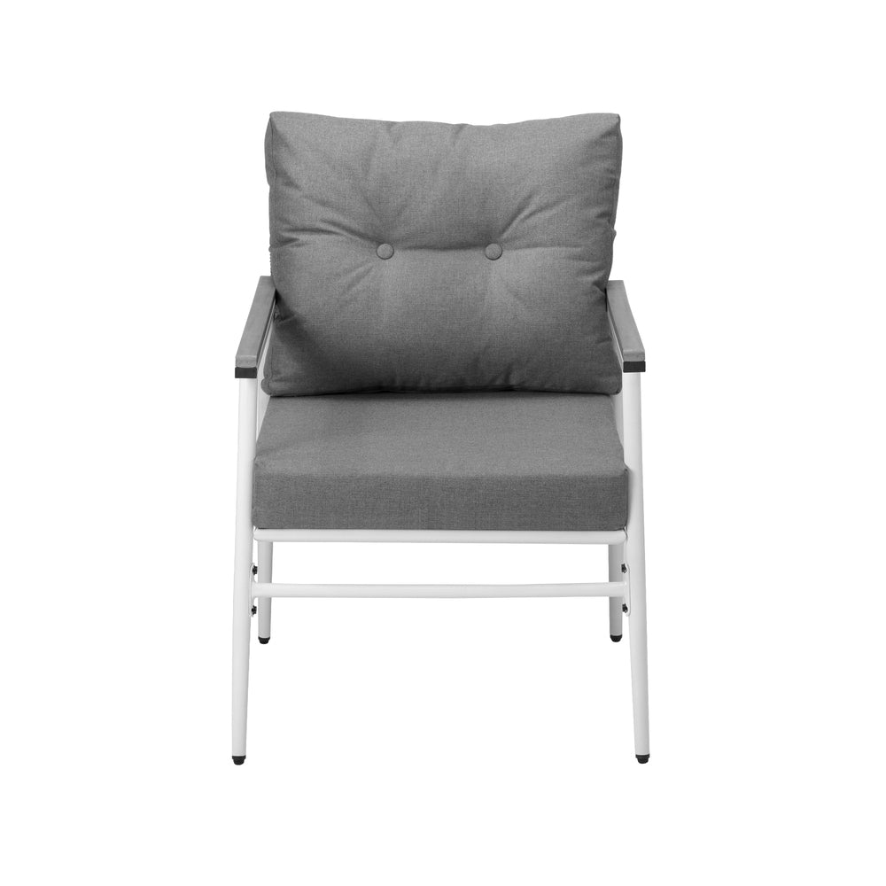 Set of Two Puglia Modern Weatherproof Outdoor Chairs with Cushions | Two Indoor Outdoor Patio Balcony Chairs