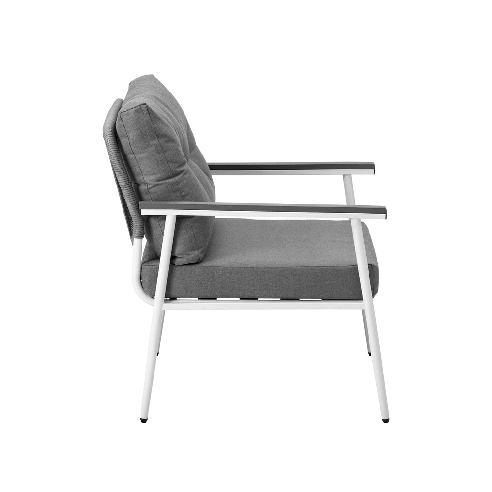 Set of Two Puglia Modern Weatherproof Outdoor Chairs with Cushions | Two Indoor Outdoor Patio Balcony Chairs