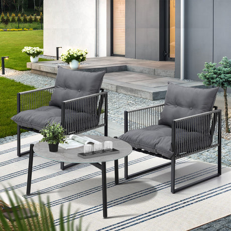 Amalfi  3 or 5pc Premium Table and Chair Outdoor Set | Soft Cushioned Chairs and Table Patio Furniture Set