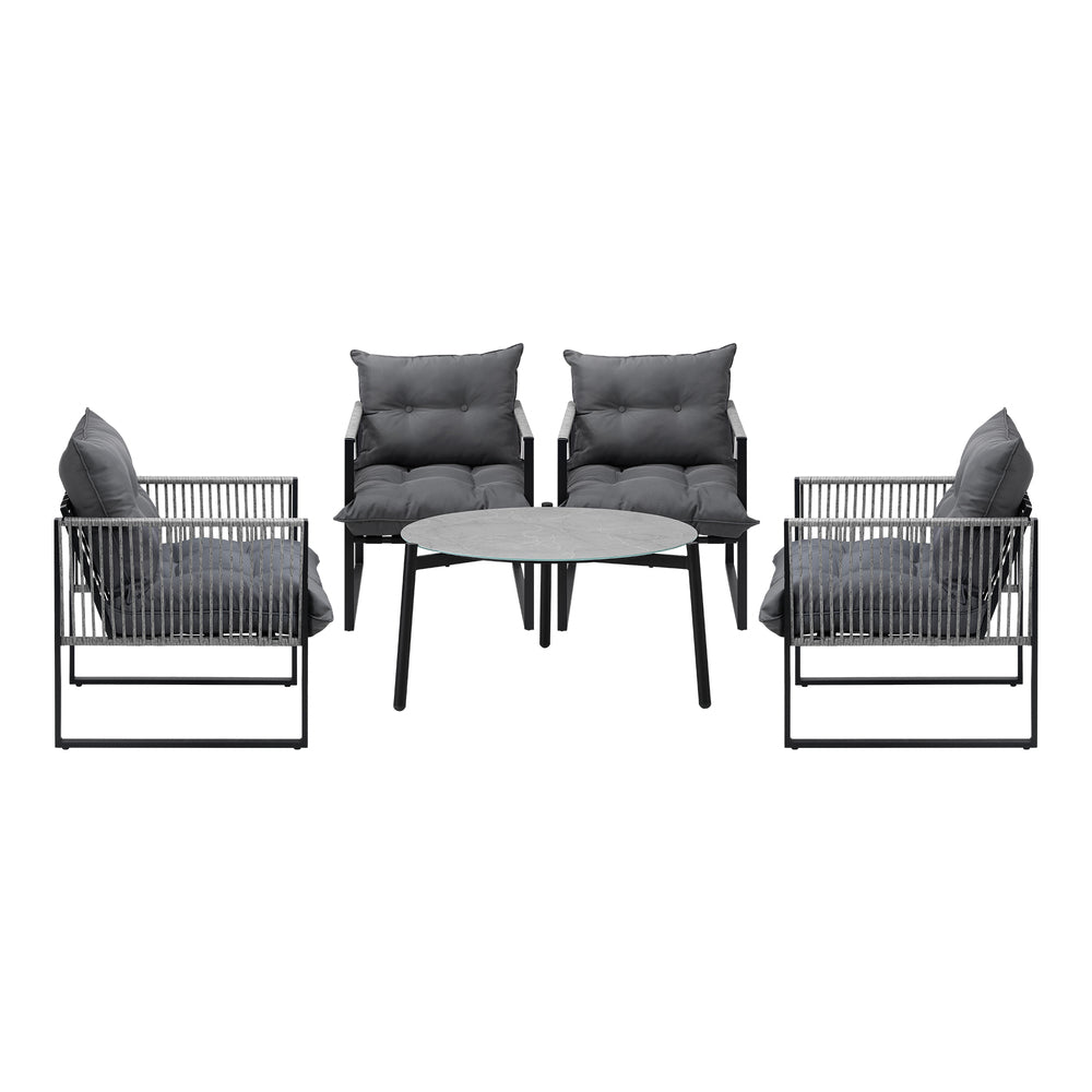 Amalfi  3 or 5pc Premium Table and Chair Outdoor Set | Soft Cushioned Chairs and Table Patio Furniture Set