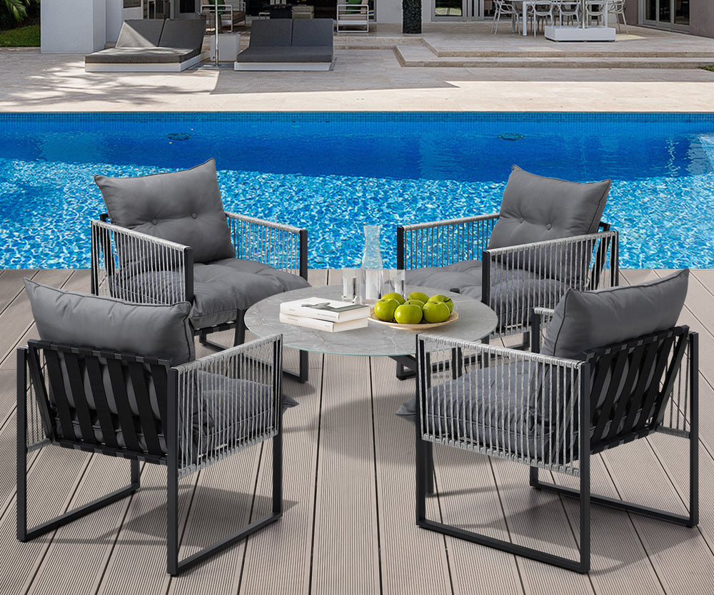 Amalfi  3 or 5pc Premium Table and Chair Outdoor Set | Soft Cushioned Chairs and Table Patio Furniture Set
