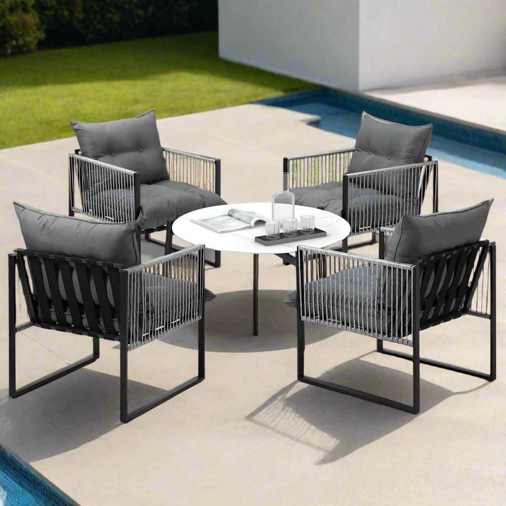 Amalfi  3 or 5pc Premium Table and Chair Outdoor Set | Soft Cushioned Chairs and Table Patio Furniture Set