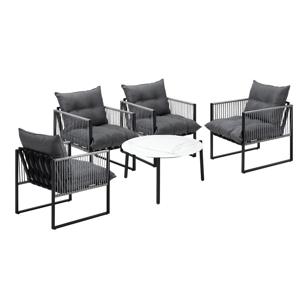 Amalfi  3 or 5pc Premium Table and Chair Outdoor Set | Soft Cushioned Chairs and Table Patio Furniture Set
