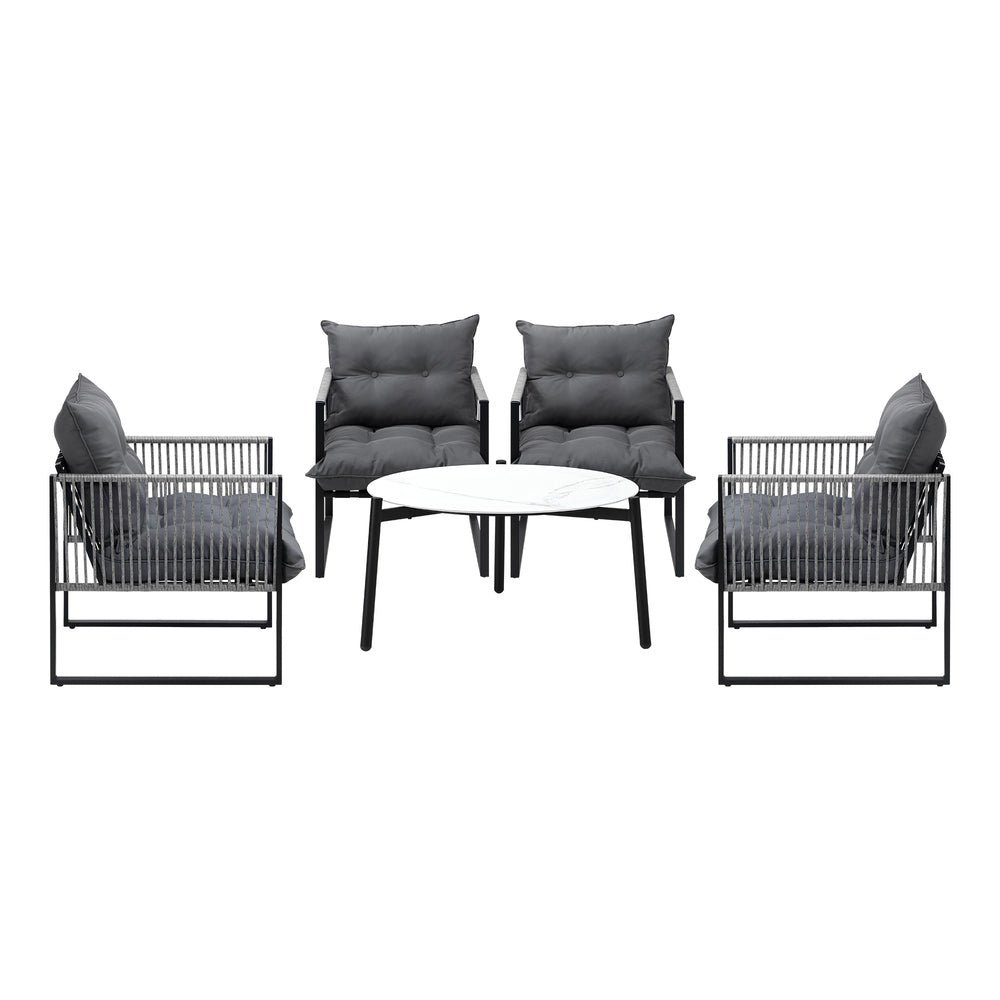 Amalfi  3 or 5pc Premium Table and Chair Outdoor Set | Soft Cushioned Chairs and Table Patio Furniture Set