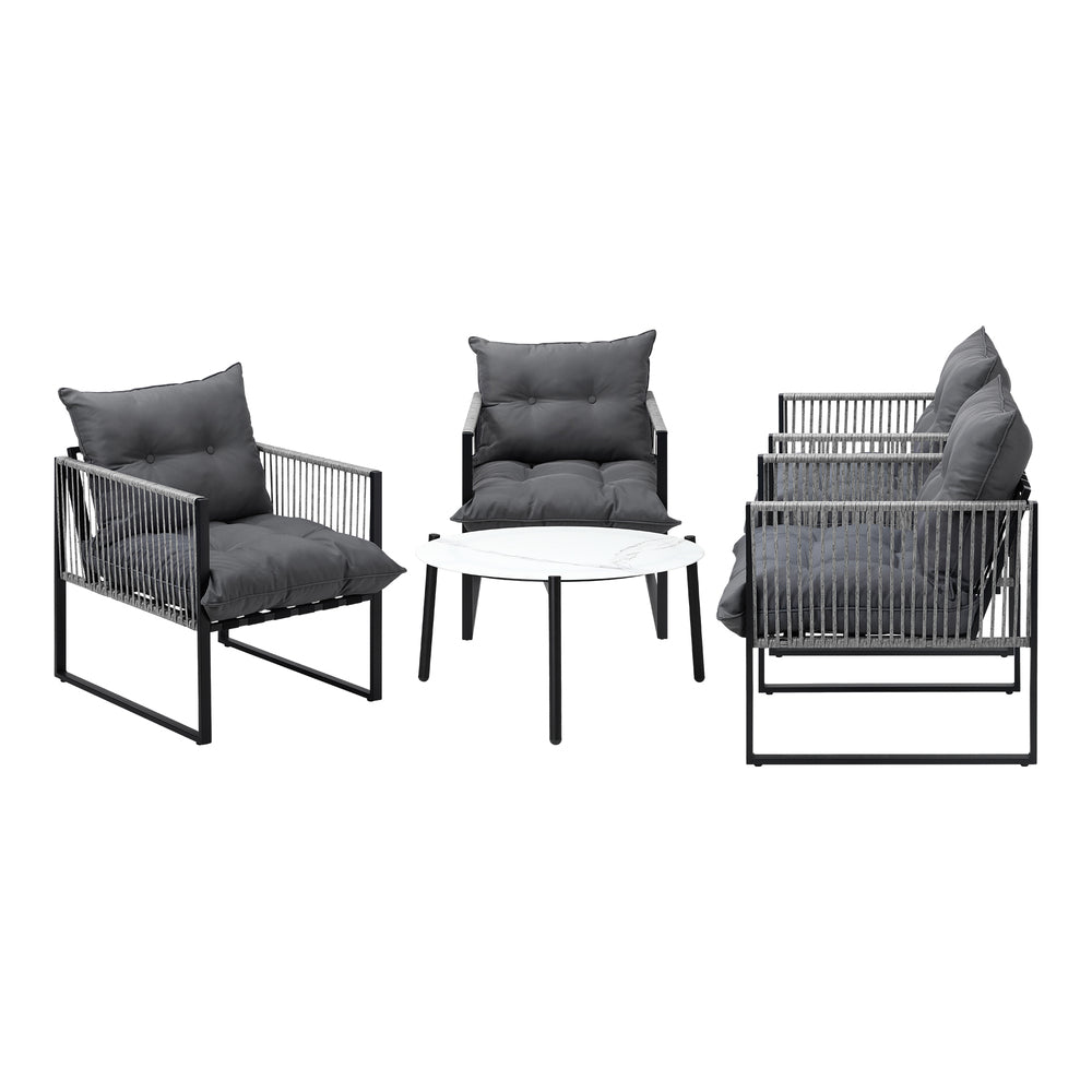 Amalfi  3 or 5pc Premium Table and Chair Outdoor Set | Soft Cushioned Chairs and Table Patio Furniture Set