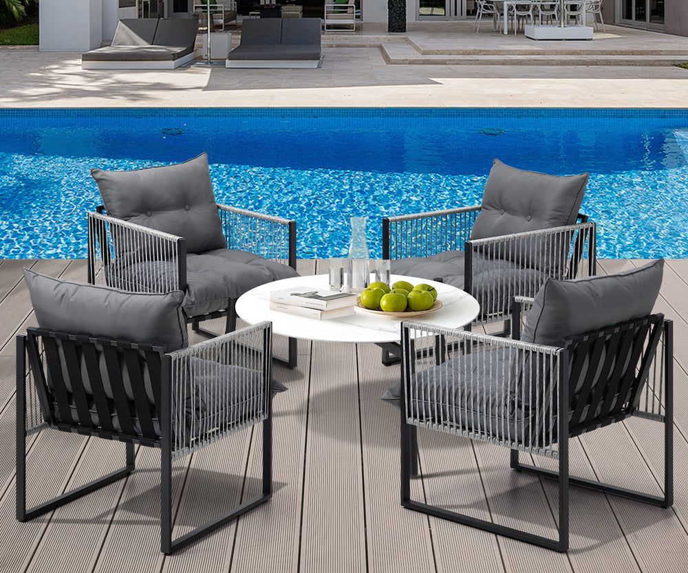Amalfi  3 or 5pc Premium Table and Chair Outdoor Set | Soft Cushioned Chairs and Table Patio Furniture Set