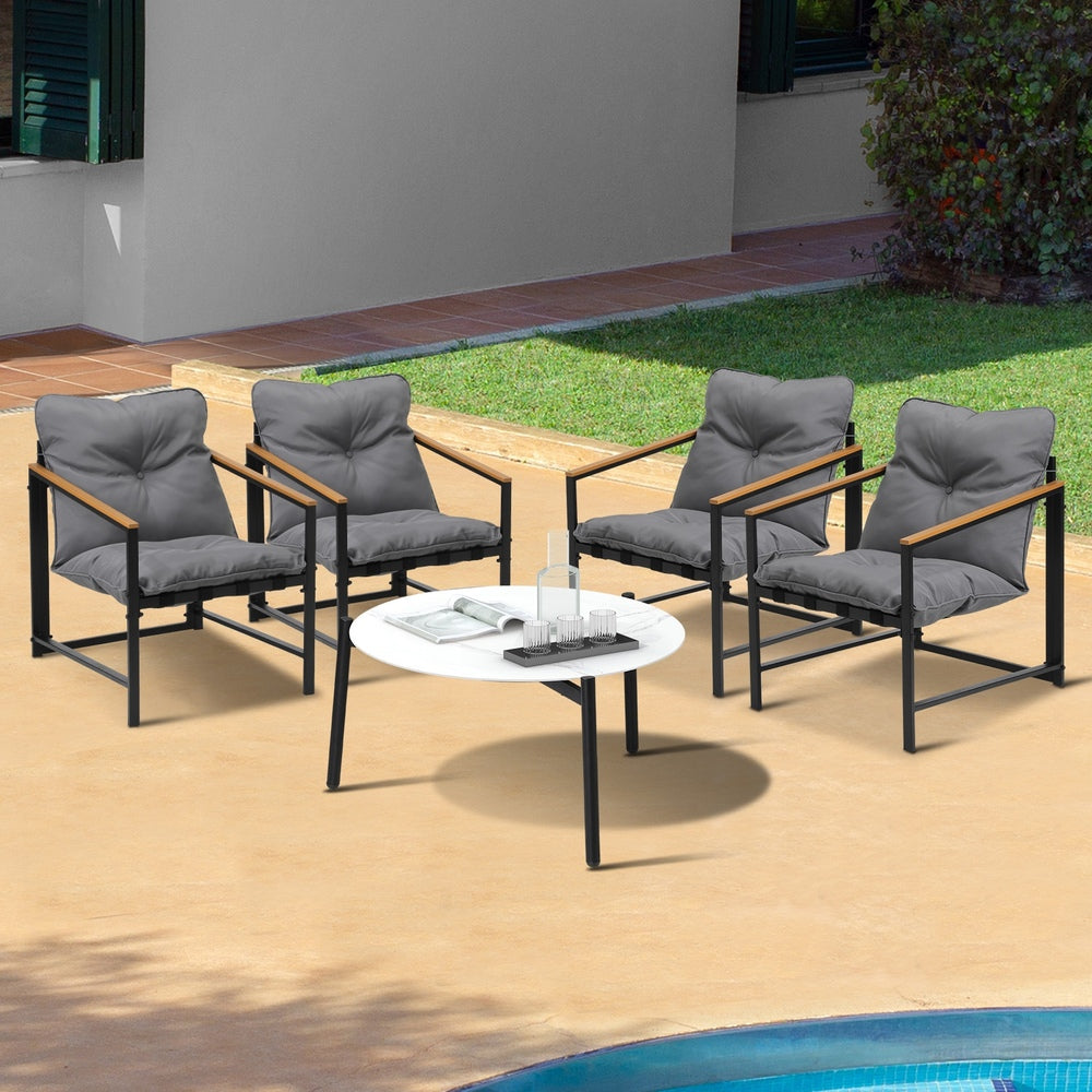 Romana 5pc Outdoor Lounge Sets | Designer Outdoor Table and Chairs Patio Set