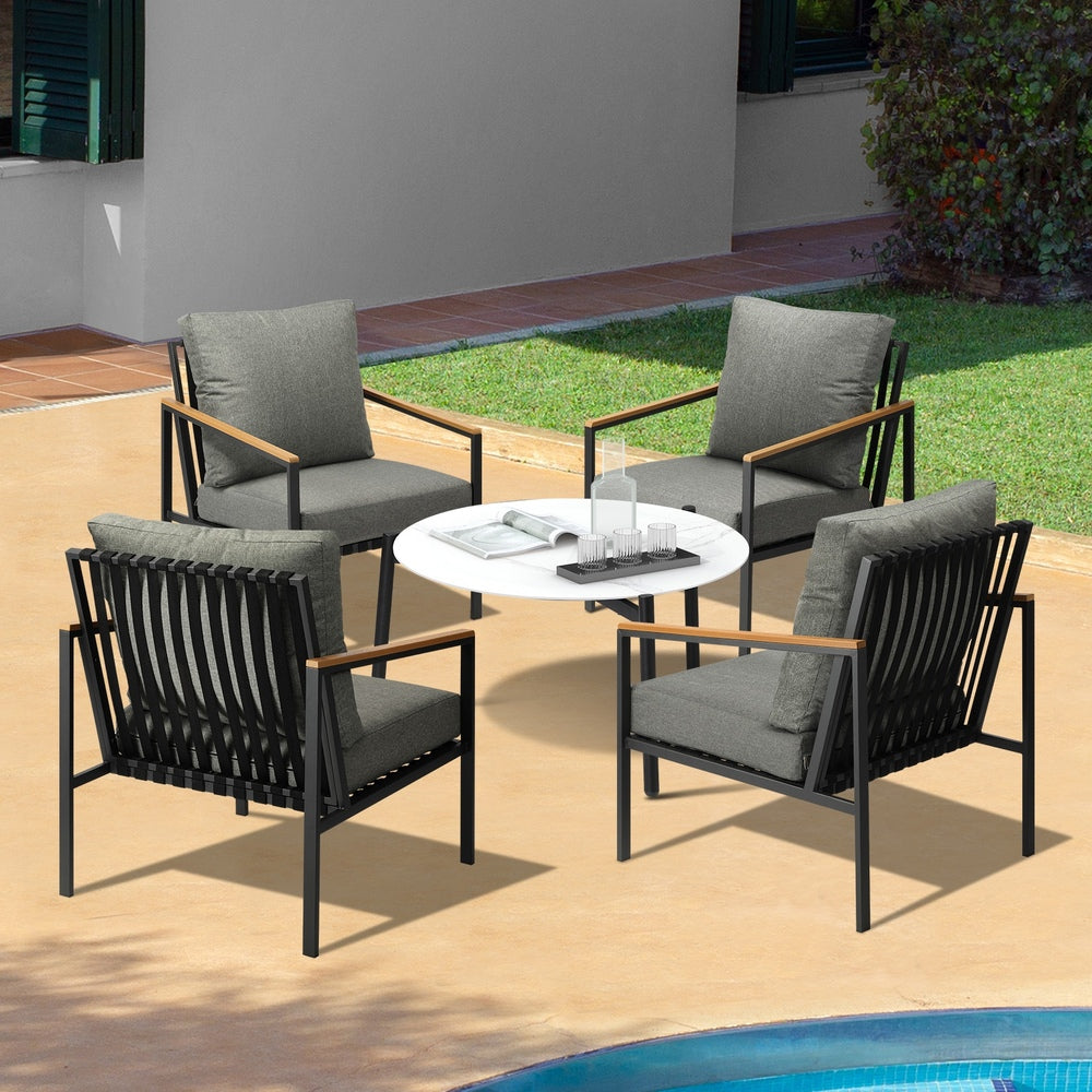 Romana 5pc Outdoor Lounge Sets | Designer Outdoor Table and Chairs Patio Set
