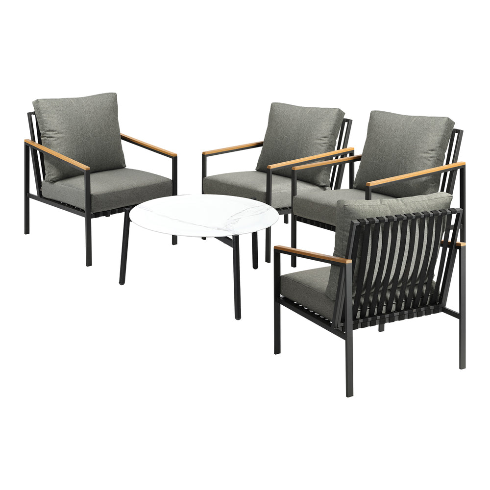 Romana 5pc Outdoor Lounge Sets | Designer Outdoor Table and Chairs Patio Set