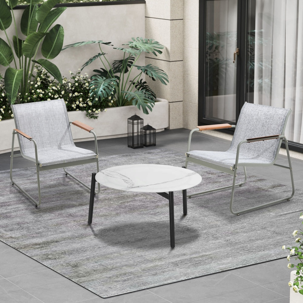 Blanco Nuovo Modern Designer Outdoor Set | 3,4 or 5 Piece White Patio Lounge Table Chair Setting