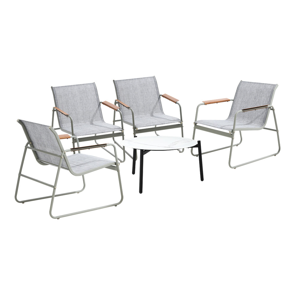Blanco Nuovo Modern Designer Outdoor Set | 3,4 or 5 Piece White Patio Lounge Table Chair Setting