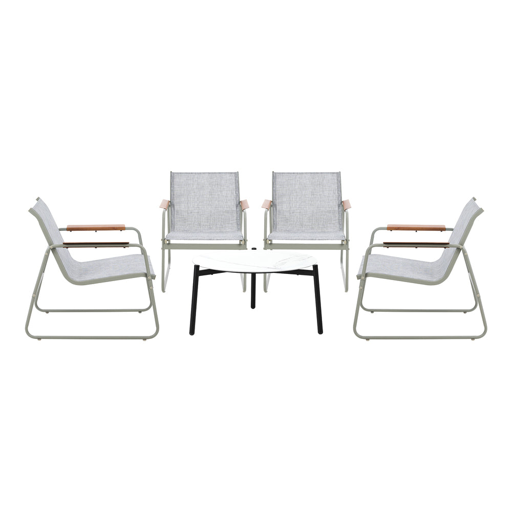 Blanco Nuovo Modern Designer Outdoor Set | 3,4 or 5 Piece White Patio Lounge Table Chair Setting