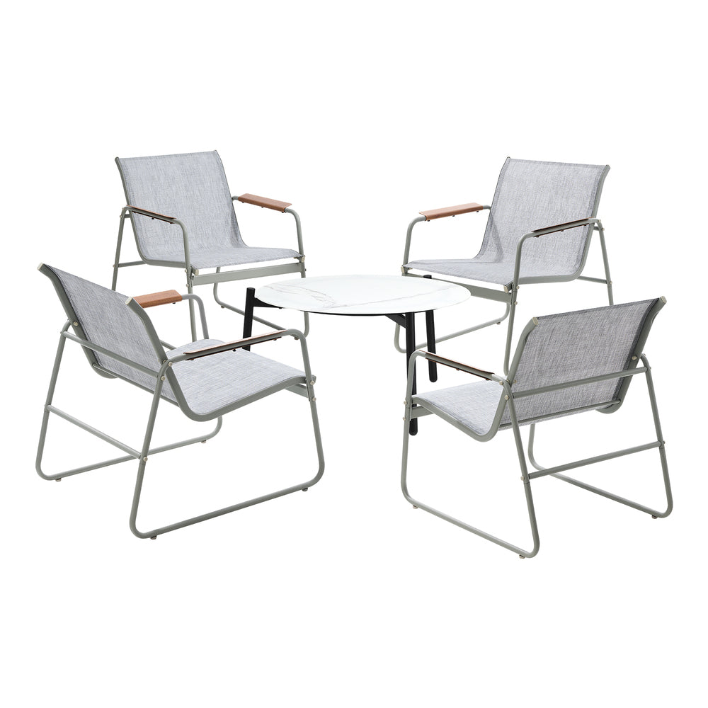 Blanco Nuovo Modern Designer Outdoor Set | 3,4 or 5 Piece White Patio Lounge Table Chair Setting