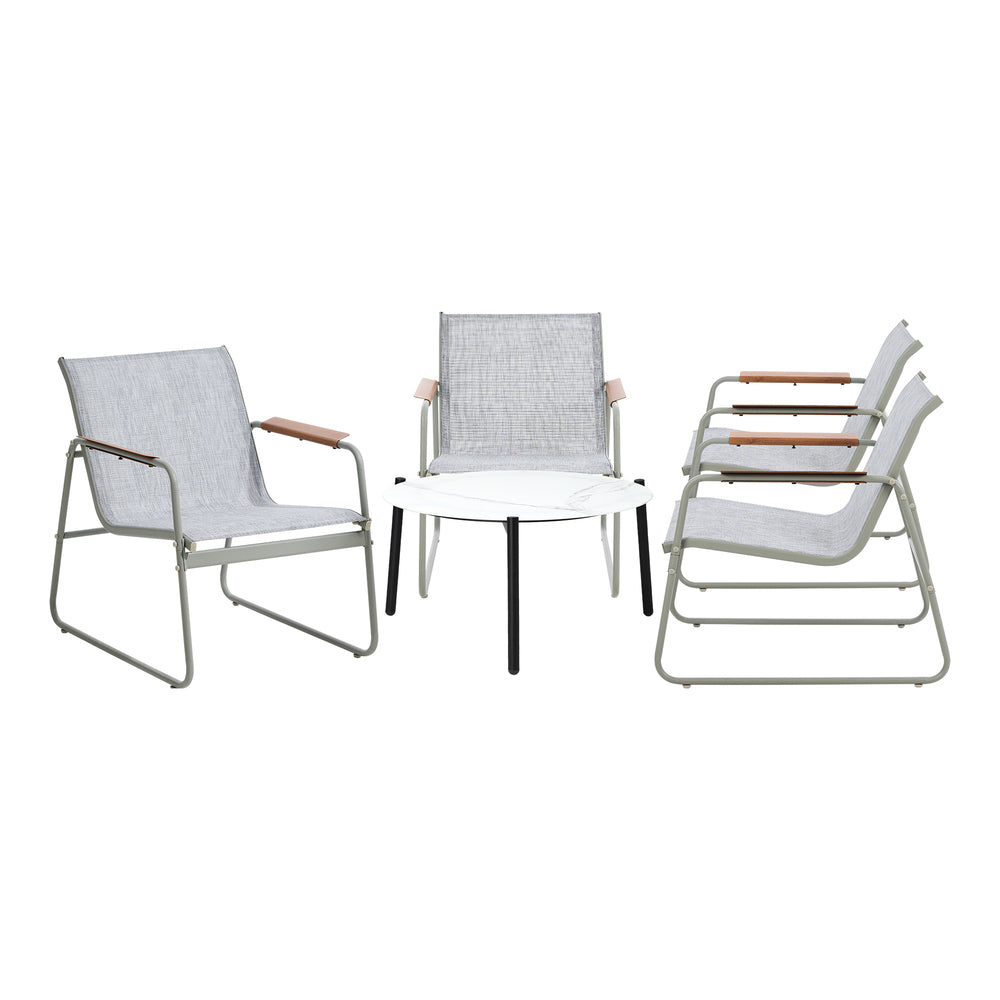 Blanco Nuovo Modern Designer Outdoor Set | 3,4 or 5 Piece White Patio Lounge Table Chair Setting