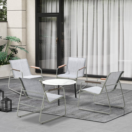 Blanco Nuovo Modern Designer Outdoor Set | 3,4 or 5 Piece White Patio Lounge Table Chair Setting