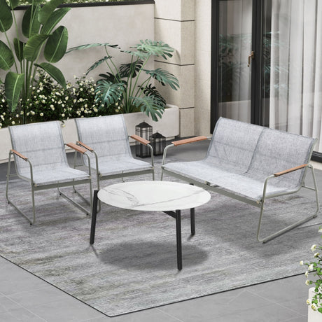 Blanco Nuovo Modern Designer Outdoor Set | 3,4 or 5 Piece White Patio Lounge Table Chair Setting
