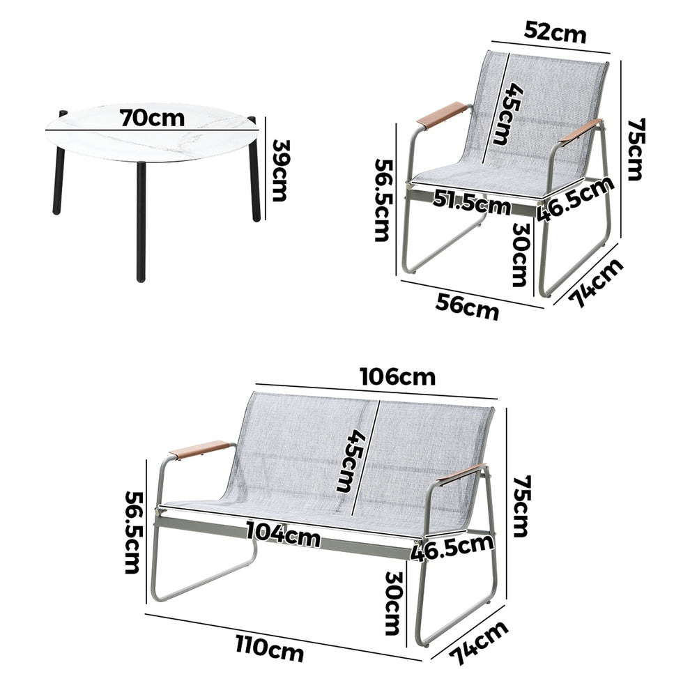 Blanco Nuovo Modern Designer Outdoor Set | 3,4 or 5 Piece White Patio Lounge Table Chair Setting