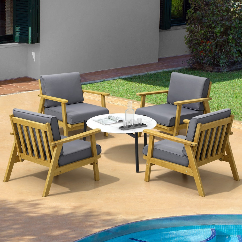 Romana 5pc Outdoor Lounge Sets | Designer Outdoor Table and Chairs Patio Set